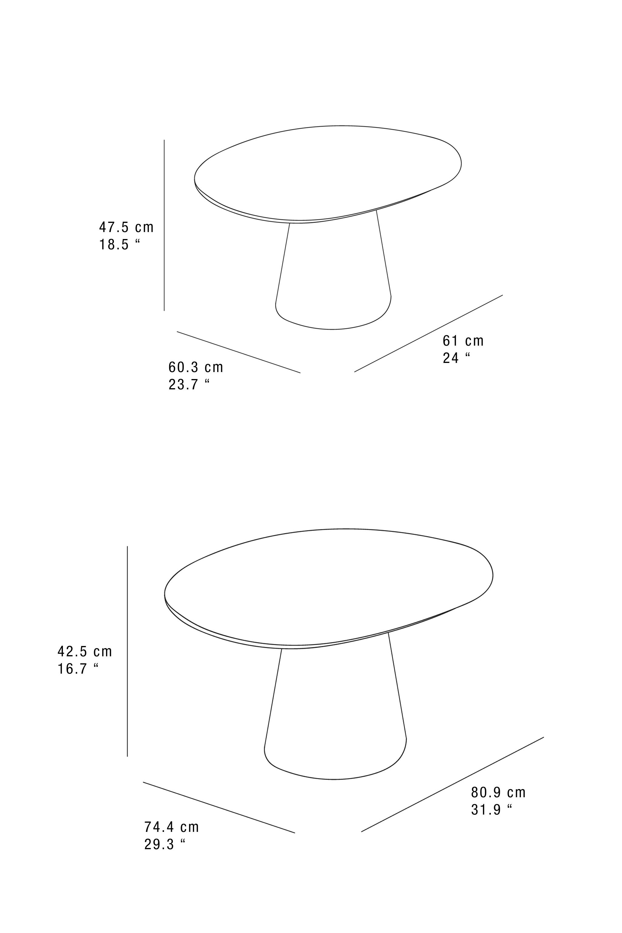 COFFEE TABLE WITH A CONICAL BASE